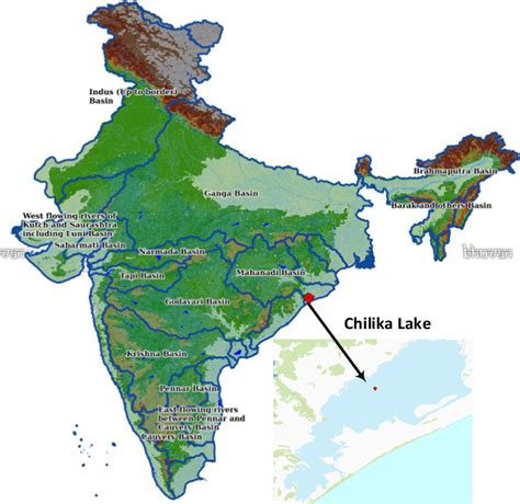 Location of Chilika lake in map of India | Download Scientific Diagram