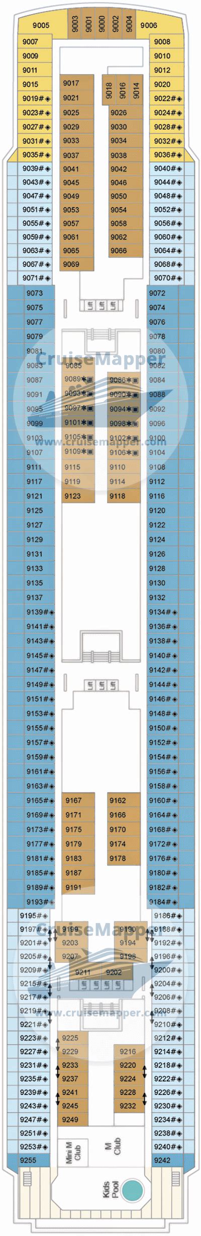 Marella Voyager deck 9 plan | CruiseMapper