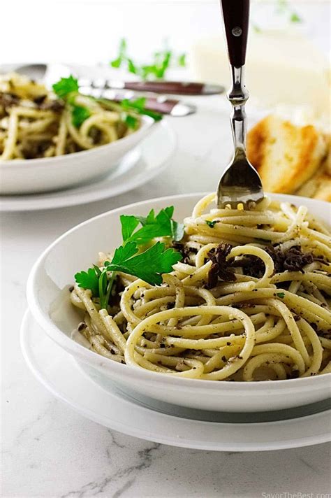 Pasta Strands with Black Truffle Sauce - Savor the Best