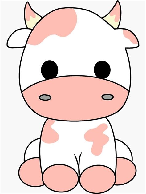 Cute strawberry cow? Sticker by Moa Sjölander | Cute little drawings, Cute drawings, Cute easy ...