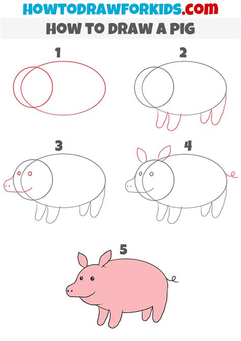 How to Draw a Pig for Kindergarten - Easy Drawing Tutorial For Kids