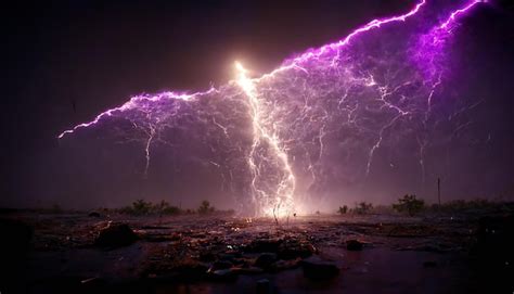 Premium Photo | Purple lightning storm