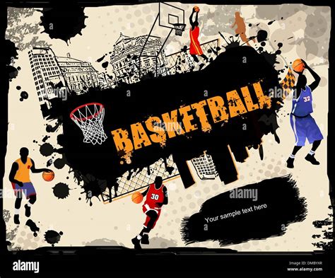 Basketball court with graffiti Stock Vector Images - Alamy