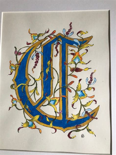 Illuminated Letter c Hand Painted Old English - Etsy | Illuminated ...