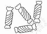Printable Large wrapped Sweets Clipart  Coloring Page sketch template