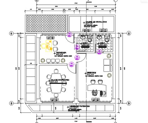 Layout plan of staff room dwg file - Cadbull