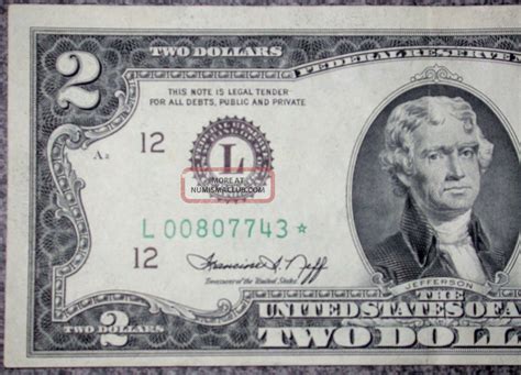 1976 Star Error $2 Federal Reserve Us Two Dollar Note 3rd Print Shift ...