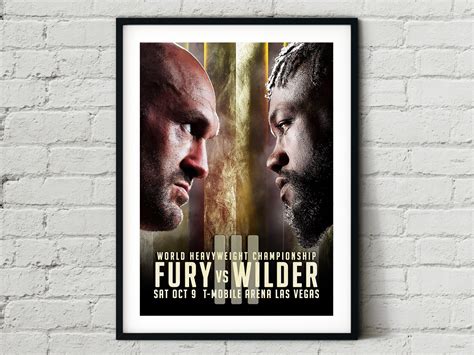 Tyson Fury Vs. Deontay Wilder 3 Fight Boxing Poster