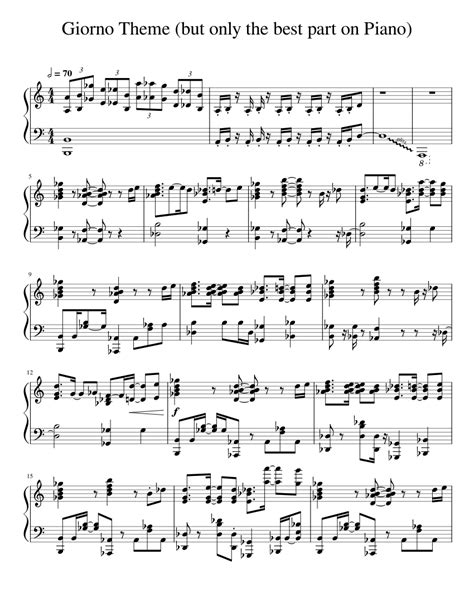 Giorno Theme but only the best part on Piano Sheet music for Piano (Solo) | Musescore.com