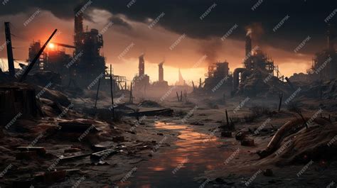 Premium AI Image | PostApocalyptic Wastelands game background