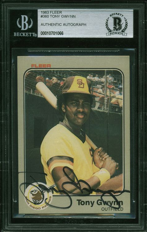 Lot Detail - Tony Gwynn Signed 1983 Fleer #360 Rookie Card (Beckett/BAS ...