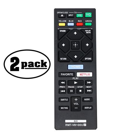 2-Pack Replacement BDP-BX650 Remote Control for Sony Blu-ray Disc Player - Compatible with ...