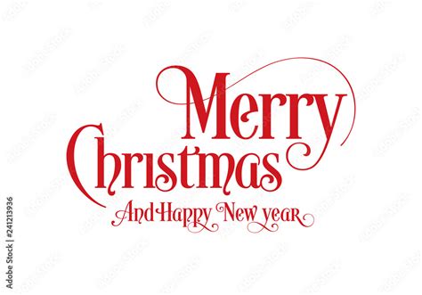 Happy Christmas Lettering Calligraphy Text Art Design With White ...