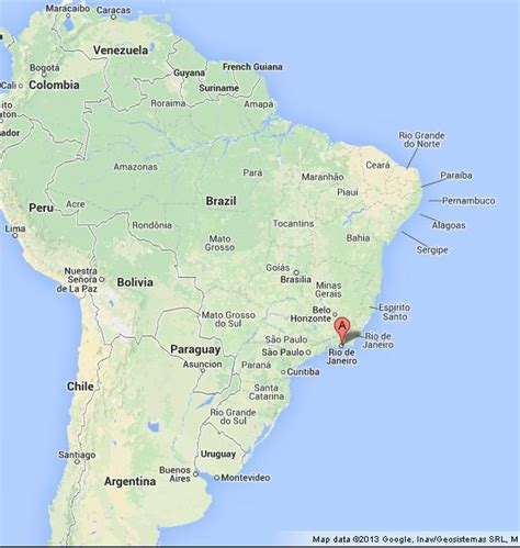 Rio de Janeiro on Map of Brazil