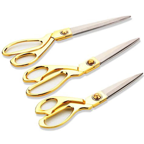 Gold Sewing Scissors Heavy Duty Stainless Steel Professional Shears Tailor Scissors for Leather ...