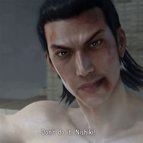 PS2 Nishiki's expression is full of acceptance, while in Kiwami he has ...