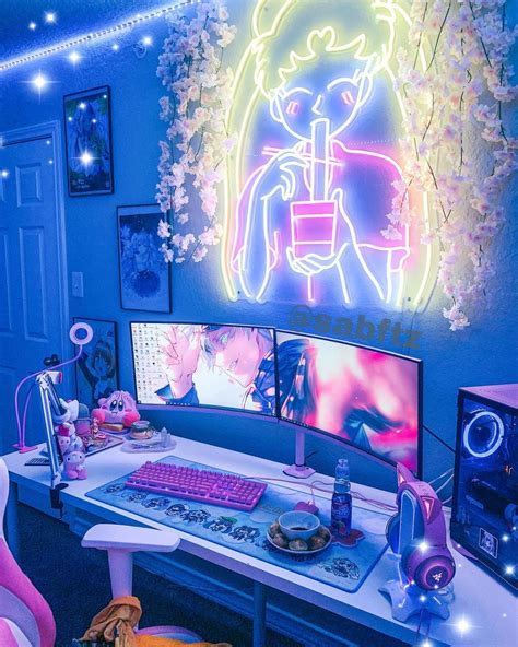 30+ Aesthetic Desk Ideas for Your Workspace | Gridfiti | Video game room design, Gamer room ...