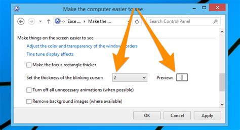 How to Change the Blinking Windows Keyboard Cursor Thickness