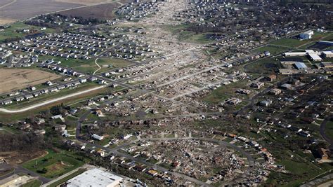 Aerial views of Illinois tornado damage