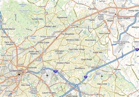 Greenville Spartanburg International Airport Map, South Carolina