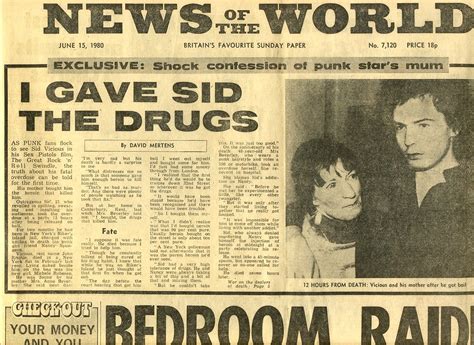 Sid Vicious newspaper headline, June 1980 - a photo on Flickriver