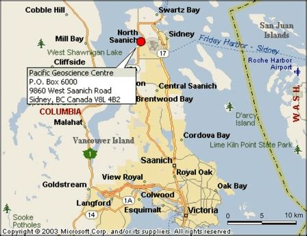 Earthquakes Canada western office maps