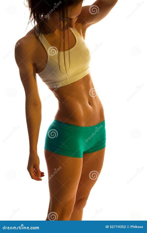 Female Body Builder Muscular Body Shape Stock Photo - Image of instructor, background: 52719352