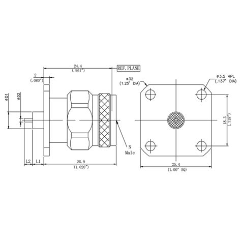 N-Type Series RF Connector, N-Type Bulkhead Flange Connector - Micro RF ...