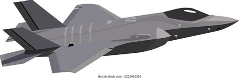 F35 Jet Seen Side View Stock Vector (Royalty Free) 2223455355 ...