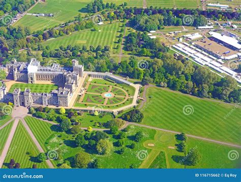 Aerial View of Windsor Castle and Staging for the Royal Wedding of ...