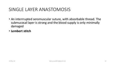 Principles of bowel anastomosis