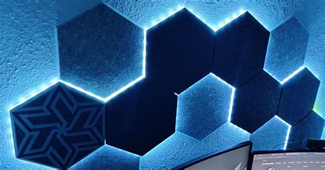 Modular Led Channels for Hexagon Panels + Geometry Wall Art Sleeves by ...