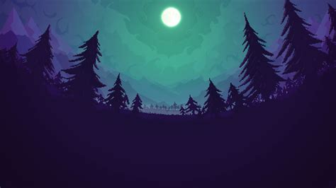 Forest Moon Trees Night Clouds Artwork Wallpaper - Resolution:1920x1080 ...