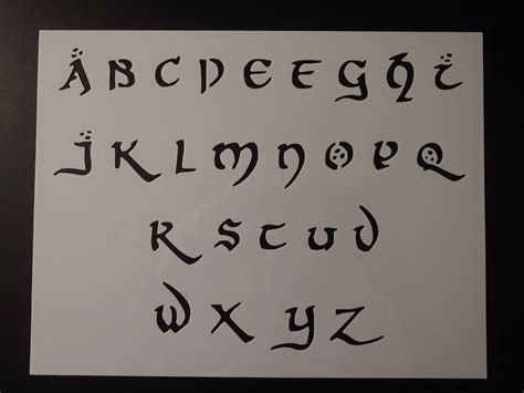 J.R.R. Tolkien Hobbit Font Alphabet 11 x 8.5 Stencil Sheet | Etsy