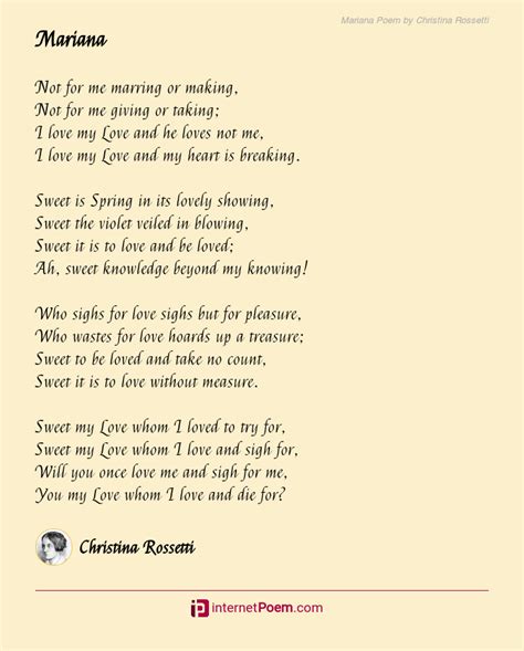 Mariana Poem by Christina Rossetti