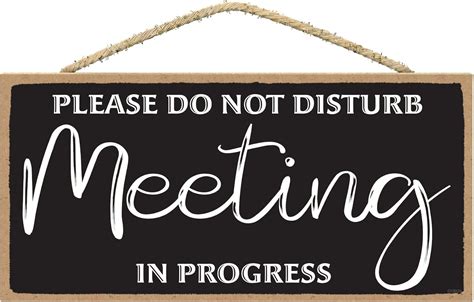 Do Not Disturb Meeting in Progress Door Sign - In a Meeting Door Sign for Office Door - Home ...