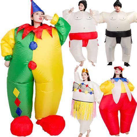 Adult Sumo Inflatable Suit Funny Fat Puppet Costume Halloween Carnival ...