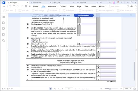 Instructions for How to Fill in IRS Form 2441