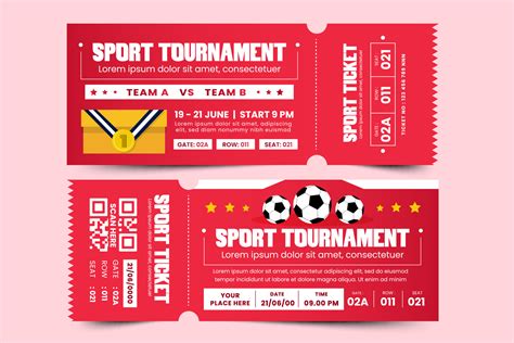 Football tournament sport event ticket design template simple and ...