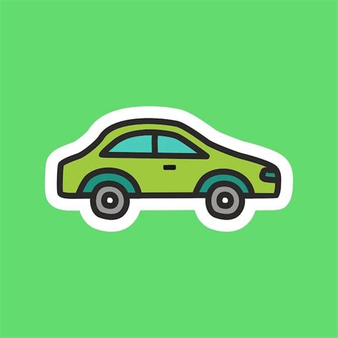 Premium Vector | Cute cartoon car sticker. cartoon sticker car transportation