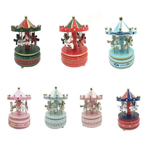 2019 Musical box carousel music carousel wooden carousel music box toy ...