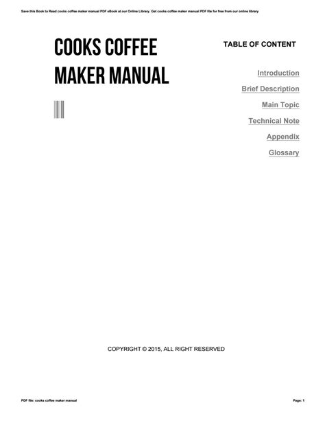 Cooks coffee maker manual by EmilyJackson1757 - Issuu