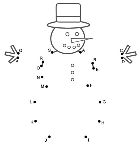 Snowman - Connect the Dots by Capital Letters (Christmas)