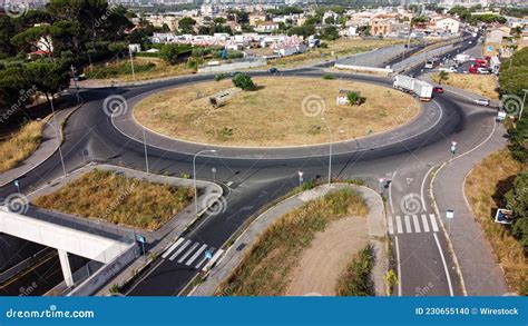 Aerial View of Cars Walking on a Suburban Street Stock Photo - Image of ...