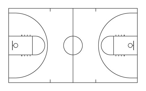 top view of basketball court line 13743756 PNG