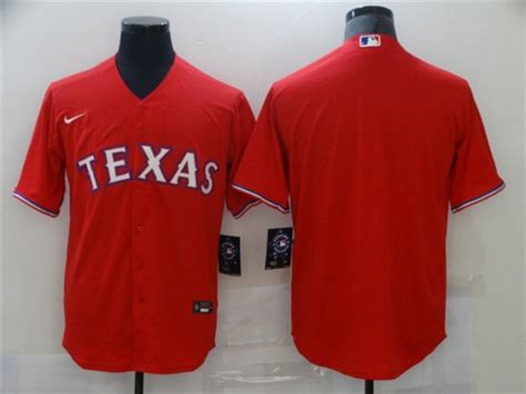 Texas Rangers Blank Red Cool Base Team Jersey|RANGERSNCR|Texas Rangers