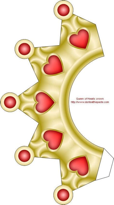 Queen Hearts Crown, Princess Crown, Free Printable Princess Crafts , Heart Crown , Crown ...