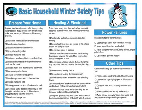 Basic Household Winter Safety Tips from Arthur J. Gallagher