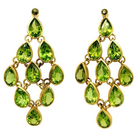 Pakistani Peridot Chandelier Earrings at 1stDibs