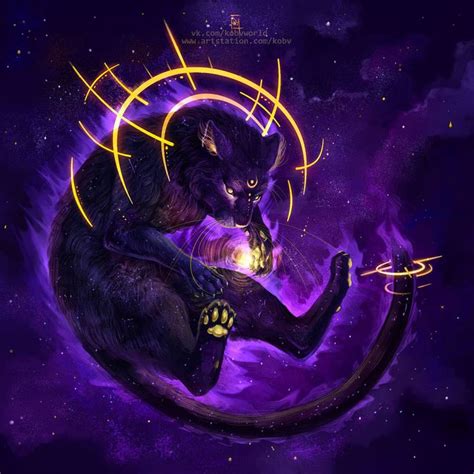 Galaxy cat by VigourDragon | Fantasy creatures art, Cute fantasy creatures, Big cats art